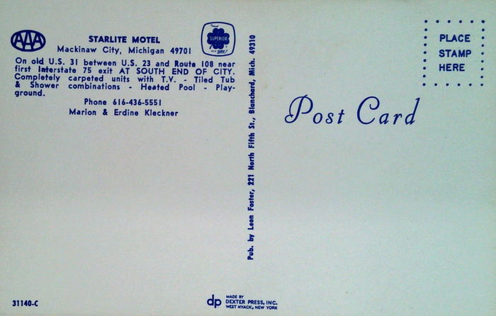 Starlite Motel - Vintage Postcard (newer photo)